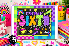 Colorful First day of Sixth Grade School Sign JPG PDF Product Image 5