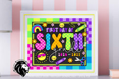 Colorful First day of Sixth Grade School Sign JPG PDF Product Image 3