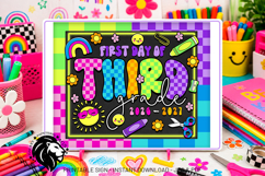 Colorful First day of Third Grade School Sign JPG PDF Product Image 4