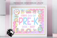 Pastel First day of Pre-k School Sign JPG PDF Product Image 5