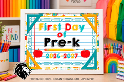 First day of Pre-k School Sign JPG PDF Product Image 3