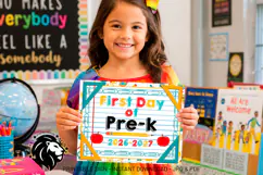 First day of Pre-k School Sign JPG PDF Product Image 1
