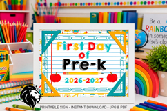 First day of Pre-k School Sign JPG PDF Product Image 2