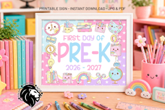 Pastel First day of Pre-k School Sign JPG PDF Product Image 3