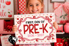 Cherry First day of Pre-k School Sign JPG PDF Product Image 4