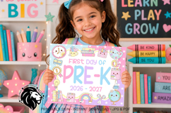 Pastel First day of Pre-k School Sign JPG PDF Product Image 2