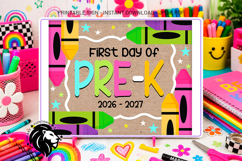 Crayons First day of Pre-k School Sign JPG PDF Product Image 4