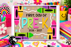Crayons First day of Pre-k School Sign JPG PDF Product Image 4