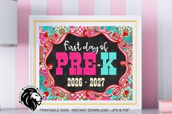 Cowgirl First day of Pre-k School Sign JPG PDF Product Image 2