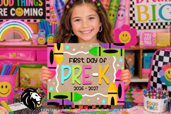 Crayons First day of Pre-k School Sign JPG PDF Product Image 1