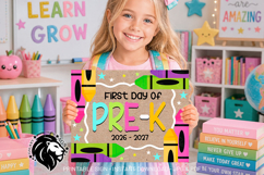 Crayons First day of Pre-k School Sign JPG PDF Product Image 3