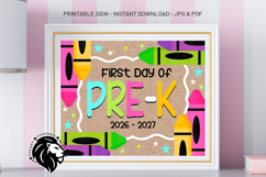 Crayons First day of Pre-k School Sign JPG PDF Product Image 5