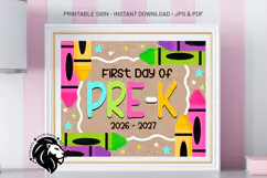 Crayons First day of Pre-k School Sign JPG PDF Product Image 5