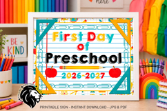 First day of Preschool School Sign JPG PDF Product Image 3