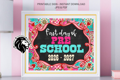 Cowgirl First day of Preschool School Sign JPG PDF Product Image 2