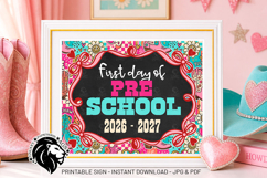 Cowgirl First day of Preschool School Sign JPG PDF Product Image 3