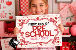 Cherry First day of Preschool School Sign JPG PDF Product Image 3