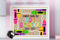 Crayons First day of Preschool School Sign JPG PDF Product Image 5