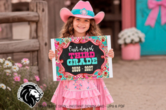 Cowgirl First day of Third Grade School Sign JPG PDF Product Image 3