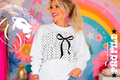 Polka Dots Coquette Blessed, DTF Design, PNG, Black White Product Image 1