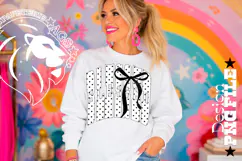 Polka Dots Coquette Blessed, DTF Design, PNG, Black White Product Image 1
