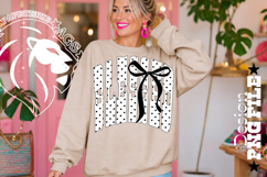 Polka Dots Coquette Blessed, DTF Design, PNG, Black White Product Image 4