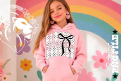 Polka Dots Coquette Blessed, DTF Design, PNG, Black White Product Image 2