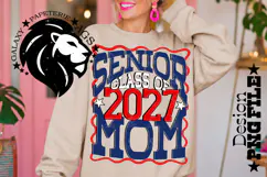 Senior Mom Class 2027, Blue Red, DTF Design PNG Product Image 2