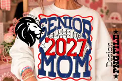 Senior Mom Class 2027, Blue Red, DTF Design PNG Product Image 3