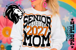 Senior Mom Class 2027, Orange Black, DTF Design PNG Product Image 3