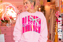 Polka Dots Coquette Blessed, DTF Design, PNG, Hot Pink Product Image 2