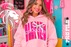 Polka Dots Coquette Blessed, DTF Design, PNG, Hot Pink Product Image 3