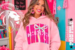 Coquette Polka Dots Cheer Design PNG, Hot Pink Product Image 4