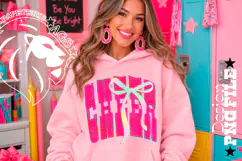Coquette Polka Dots Cheer Design PNG, Hot Pink Product Image 4