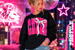 Coquette Polka Dots Cheer Design PNG, Hot Pink Product Image 2