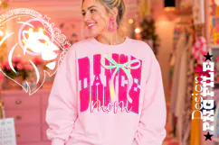 Coquette Dance Mom Design PNG, Hot Pink Polka Dots Product Image 2