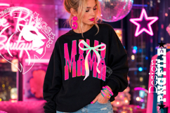 Hot Pink Coquette Polka Dots Mama, Mom, DTF Design, PNG Product Image 3