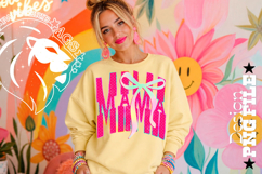 Hot Pink Coquette Polka Dots Mama, Mom, DTF Design, PNG Product Image 2