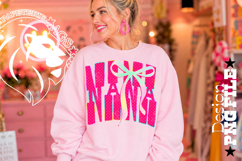 Hot Pink Polka Dots Coquette Nana DTF Design, PNG Product Image 2