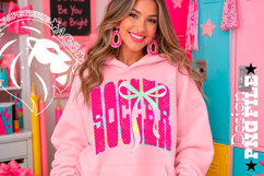 Hot Pink Coquette Polka Dots Soccer Design PNG Product Image 2