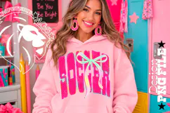 Hot Pink Coquette Polka Dots Soccer Design PNG Product Image 2
