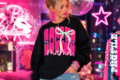 Coquette Polka Dots Soccer Mama Design PNG, Hot Pink Product Image 1