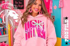 Coquette Polka Dots Softball Design PNG, Hot Pink Product Image 1