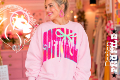 Coquette Polka Dots Softball Design PNG, Hot Pink Product Image 2