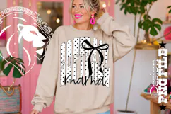Coquette Polka Dots Softball Mama Design PNG, Black White Product Image 4