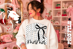 Coquette Polka Dots Softball Mama Design PNG, Black White Product Image 1