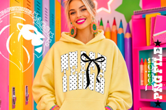 Polka Dots Coquette Teach, Teacher DTF Design, PNG Product Image 2