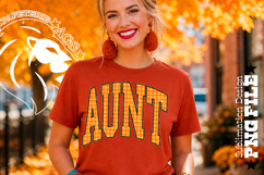 Fall Gingham Leopard Aunt, DTF Design, PNG Product Image 3