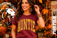 Fall Gingham Leopard Auntie, DTF Design, PNG Product Image 2
