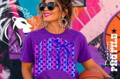 Coquette Polka Dots Basketball Design PNG, Blue Pink Product Image 3
